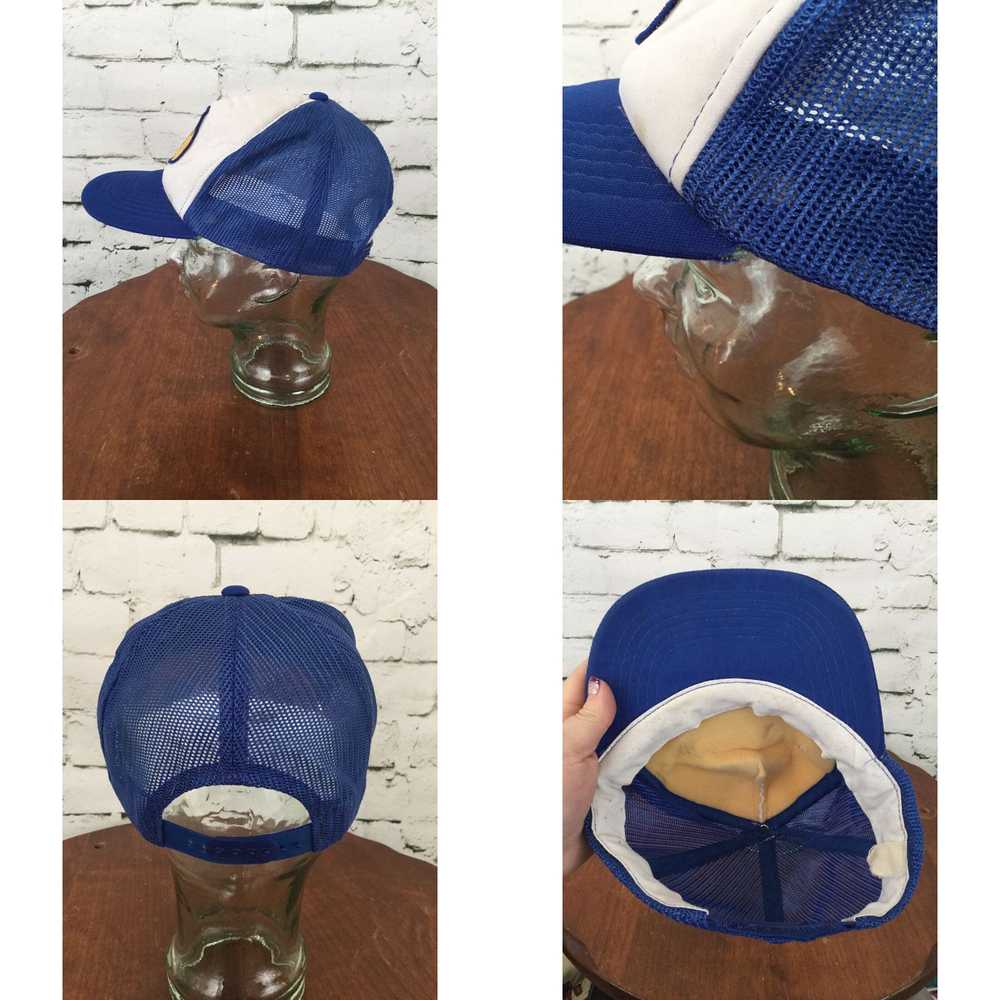 Vintage Olympic Bandag Trucker Hat Cap Blue Mesh … - image 4