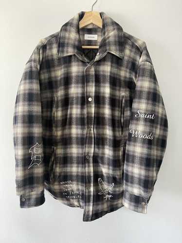 Saintwoods Saintwoods Grey Insulated Flannel Shirt - image 1
