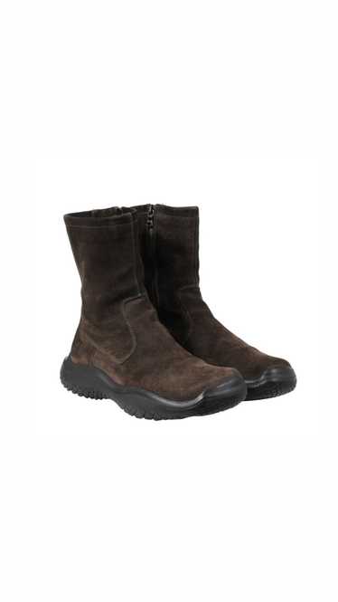 Prada AW99 Vintage Biker Boots Brown Suede - 02097