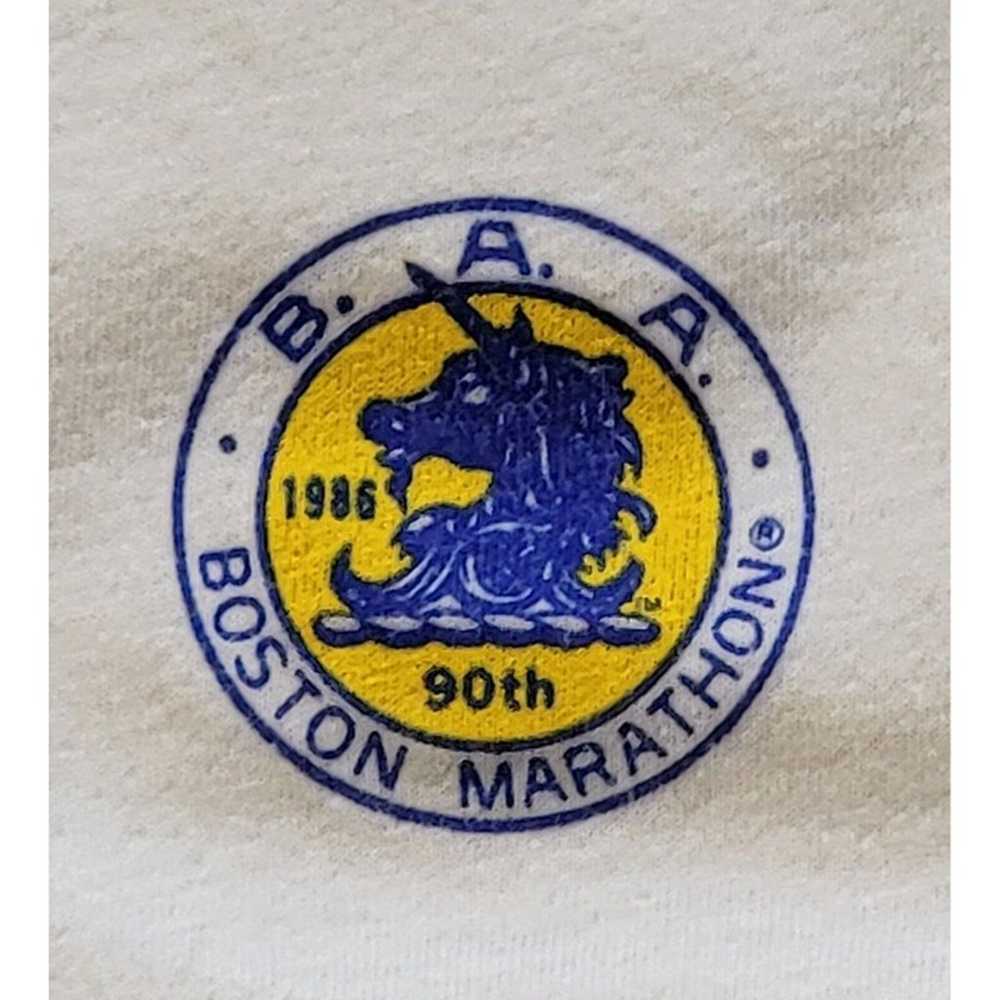 Vtg 1986 Boston Marathon White Single Stitch T-Sh… - image 3