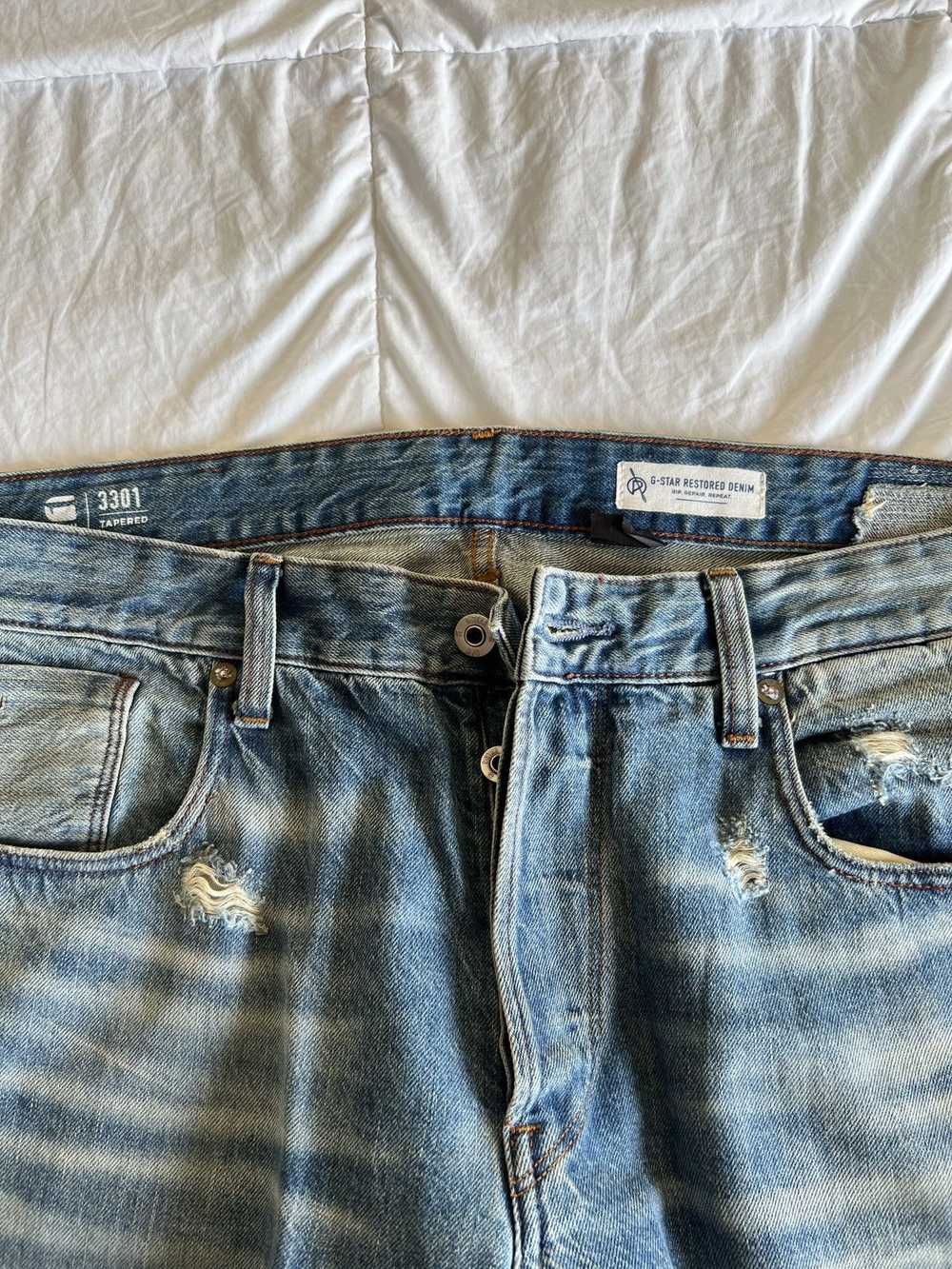 Gstar g star slim denim distressed jeans - image 6
