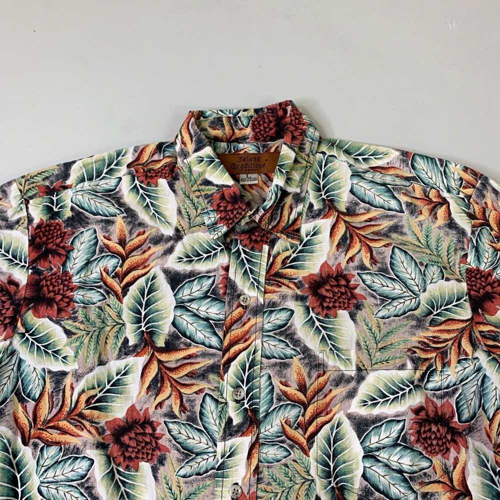 Vintage Mens Island Traditions Hawaiian Shirt L M… - image 3