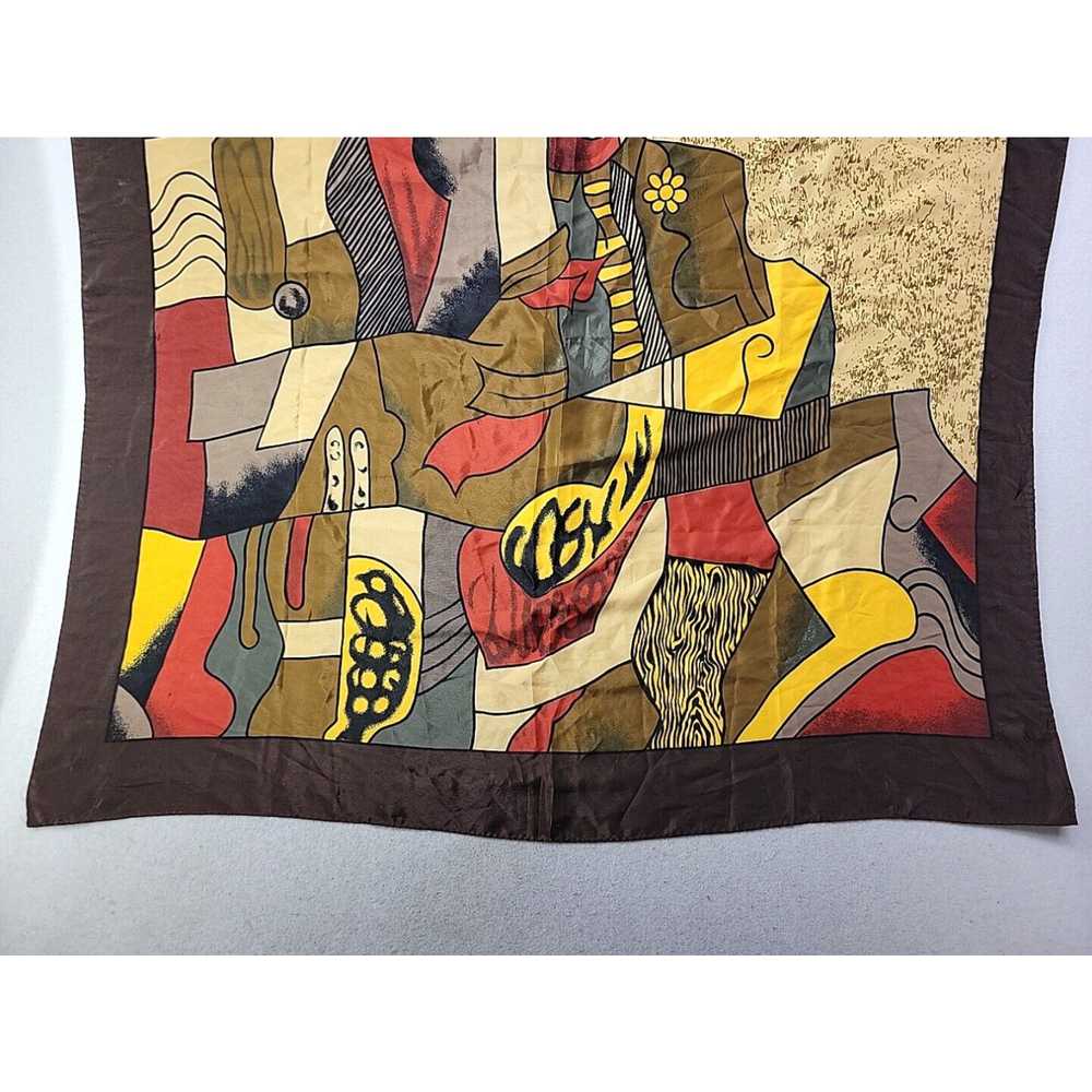 Vintage Art Picasso Print Women OS Brown Gold Squ… - image 2