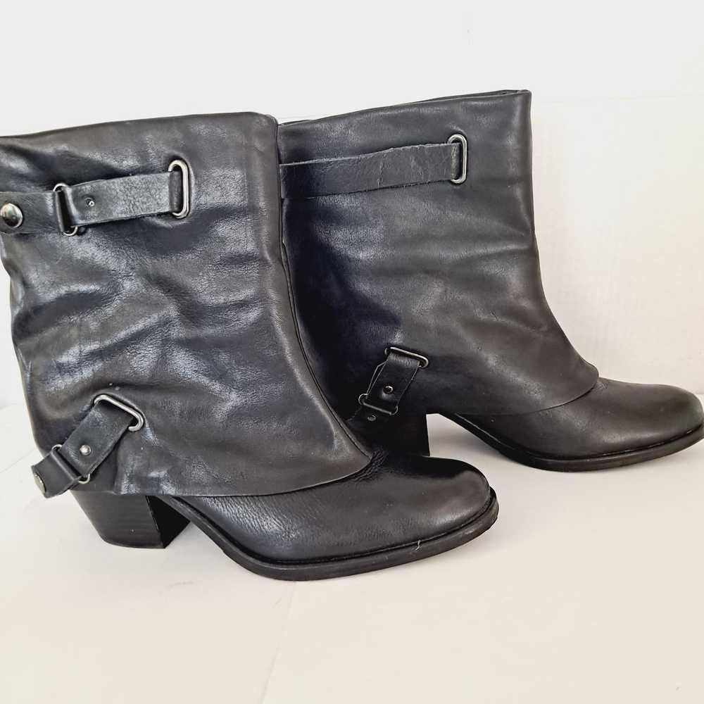 Matisse Cowboy Boots Foldover Black Leather Size … - image 1