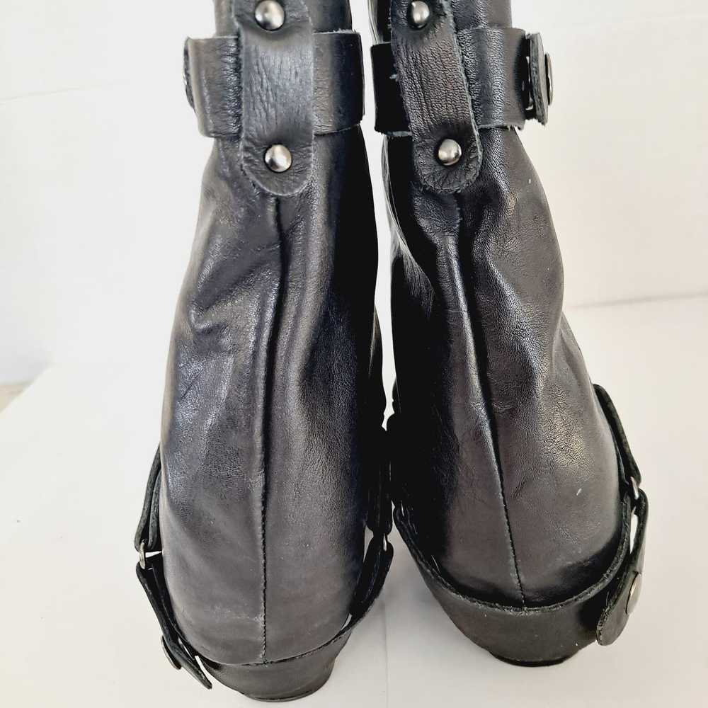 Matisse Cowboy Boots Foldover Black Leather Size … - image 7