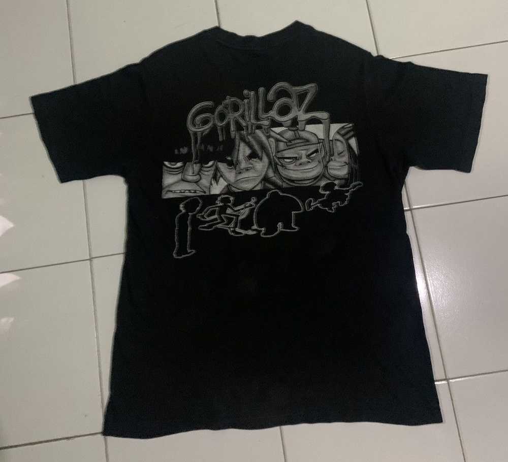 Band Tees × Vintage Vintage 90s Gorillaz shirt,Bl… - image 2