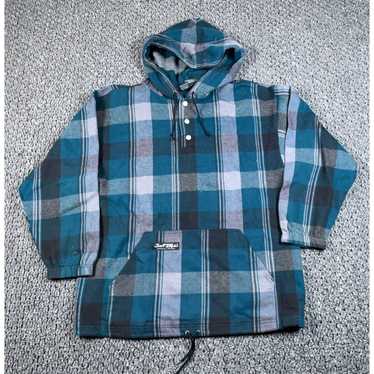 Surf Style VTG Surf Style Hooded Flannel Shirt Ad… - image 1
