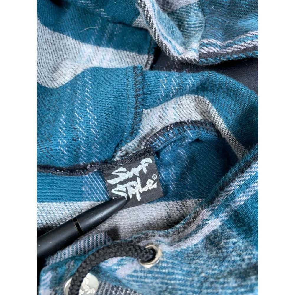 Surf Style VTG Surf Style Hooded Flannel Shirt Ad… - image 3