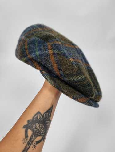 Vintage english woolen checkered flat cap mens wo… - image 1