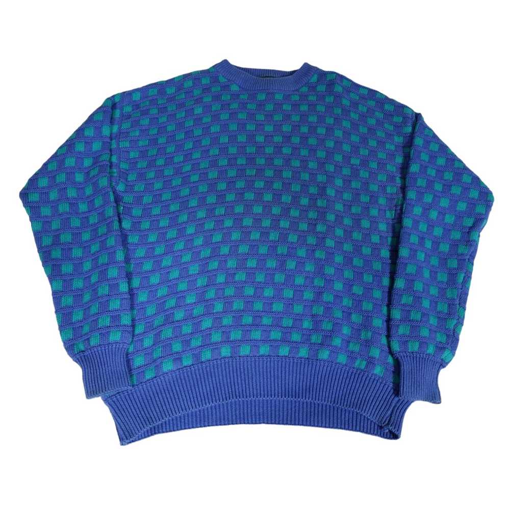 Izod Vintage IZOD Checkered Cotton Knitted Sweate… - image 1