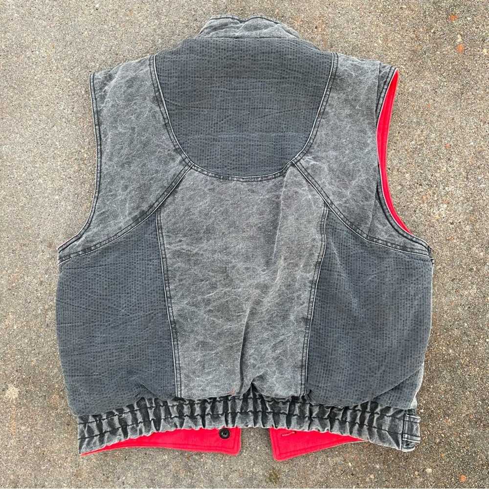 Vintage Andy Johns gray denim moto vest with insu… - image 3