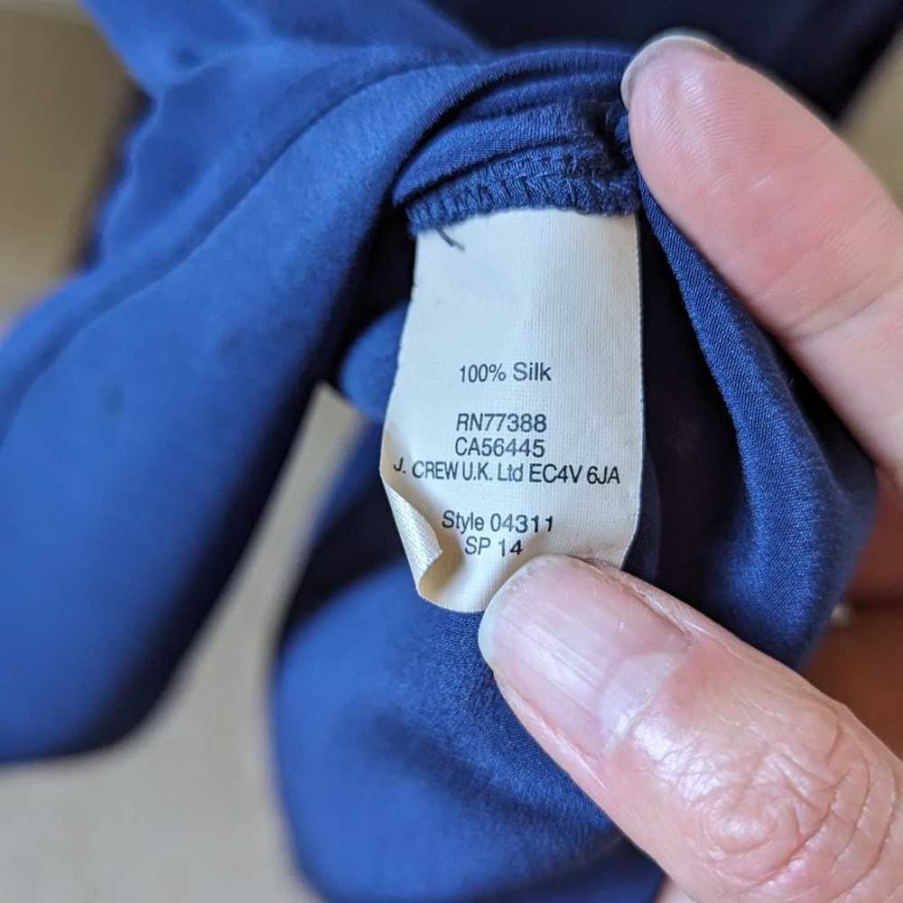 Madewell Silk Button Down Shirt Size Small Navy B… - image 4