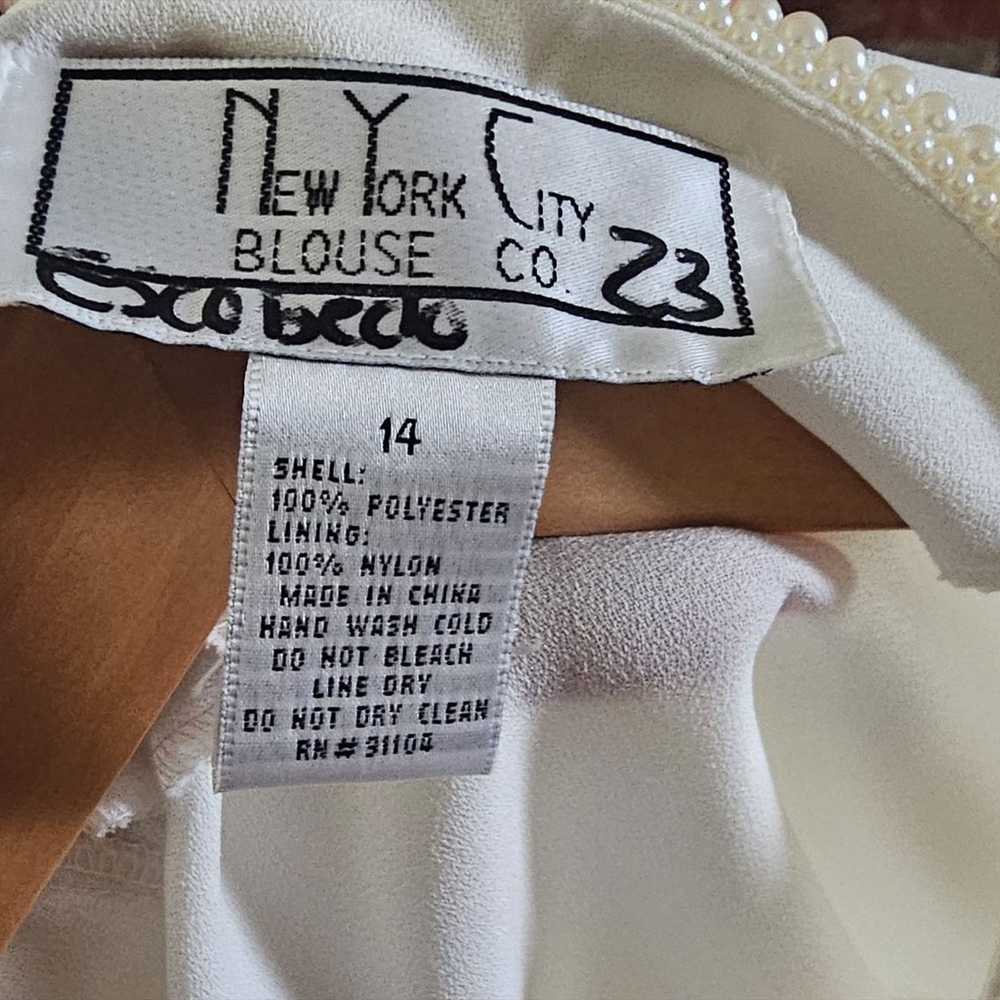 Vintage New York City Blouse Co. Women Ivory Pear… - image 7