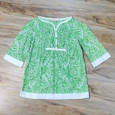 RARE Lilly Pulitzer Lime Leaf & Giraffe Print 3/4… - image 1