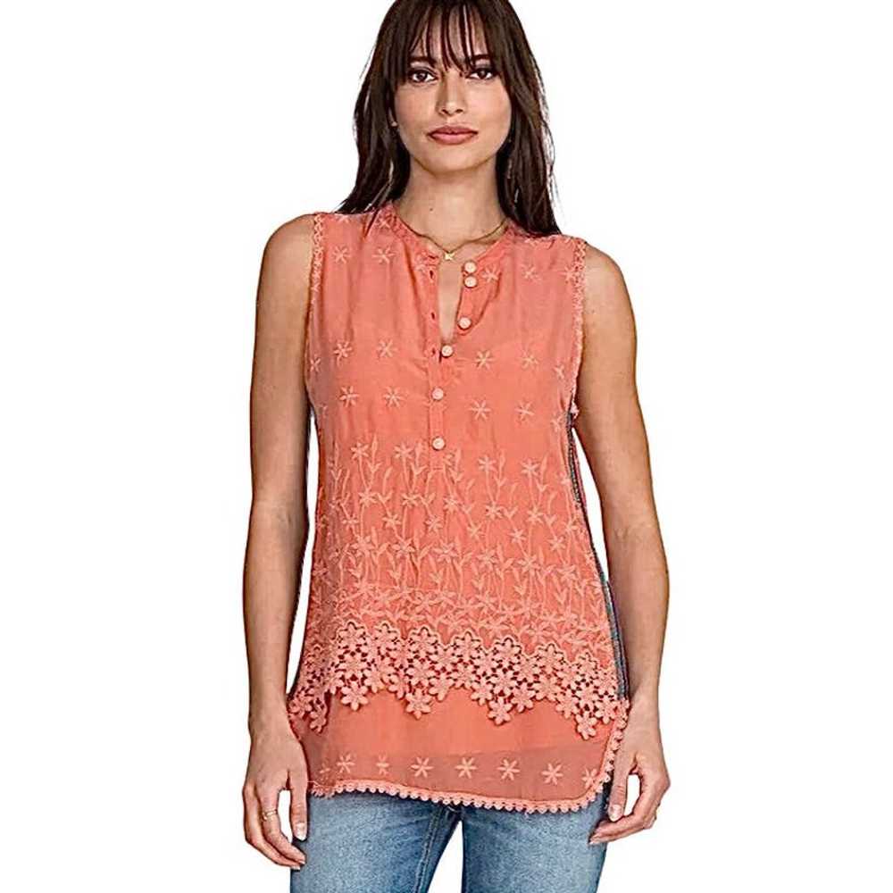Johnny Was embroidered Malin tank, Ladies XS cora… - image 2