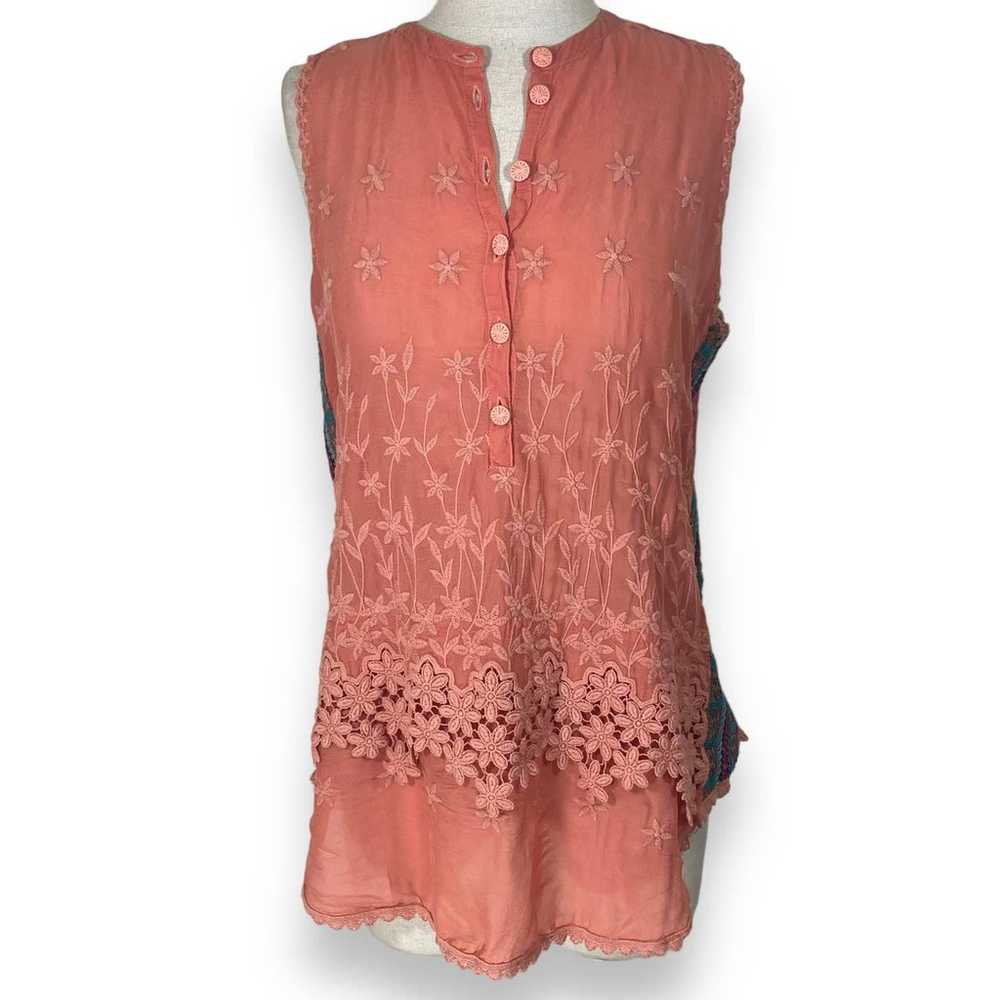 Johnny Was embroidered Malin tank, Ladies XS cora… - image 3