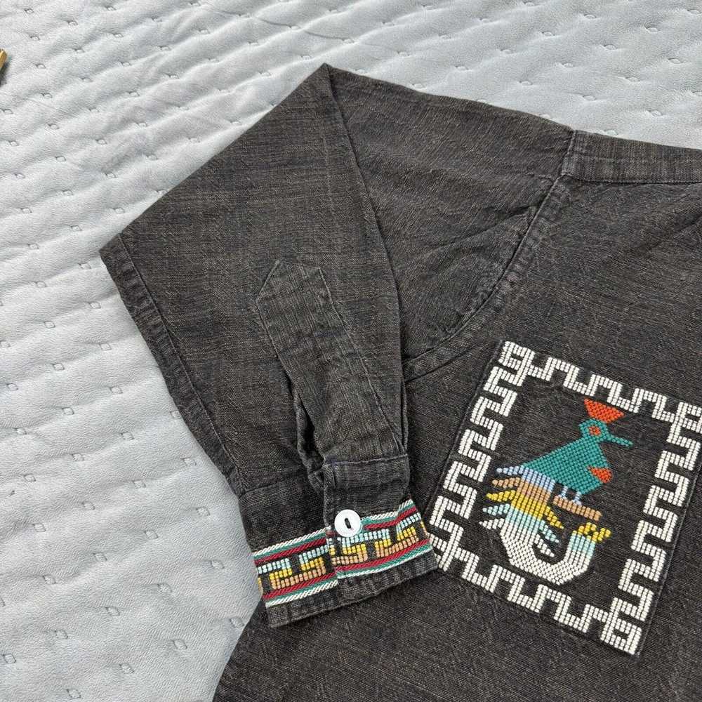 VINTAGE Guatemalan Shirt Jacket Medium Embroider … - image 10
