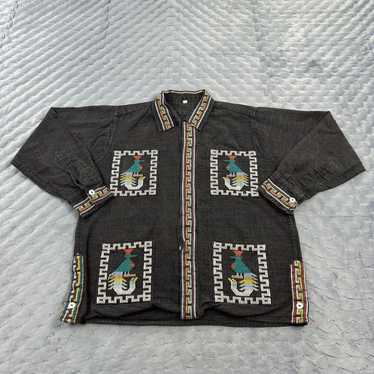 VINTAGE Guatemalan Shirt Jacket Medium Embroider … - image 1