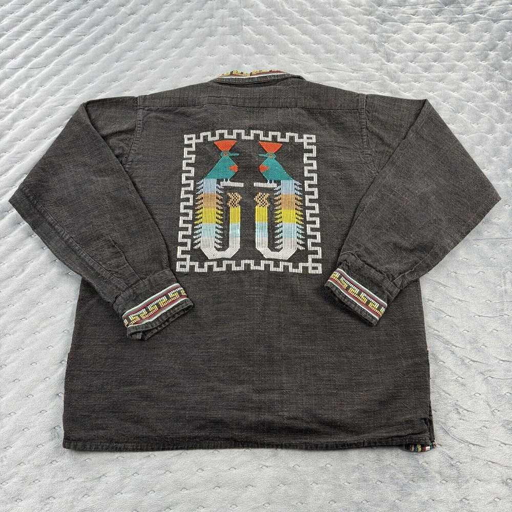 VINTAGE Guatemalan Shirt Jacket Medium Embroider … - image 2