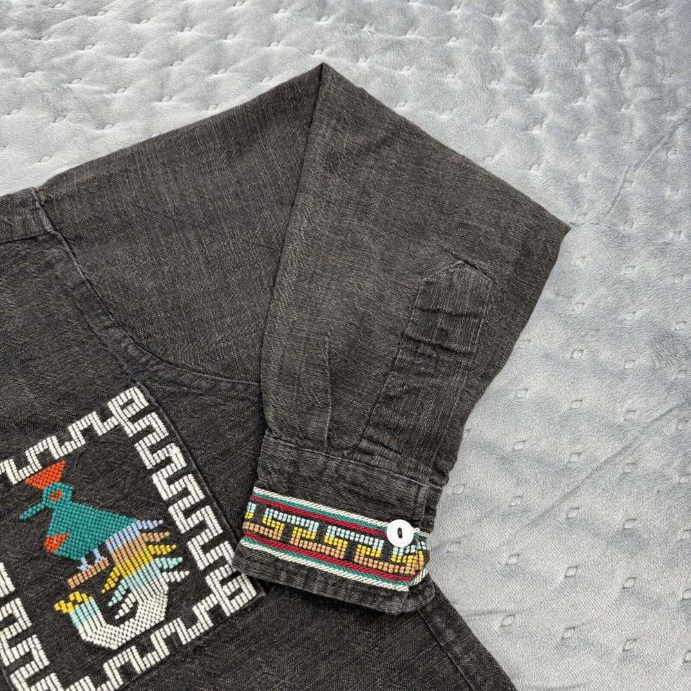 VINTAGE Guatemalan Shirt Jacket Medium Embroider … - image 4