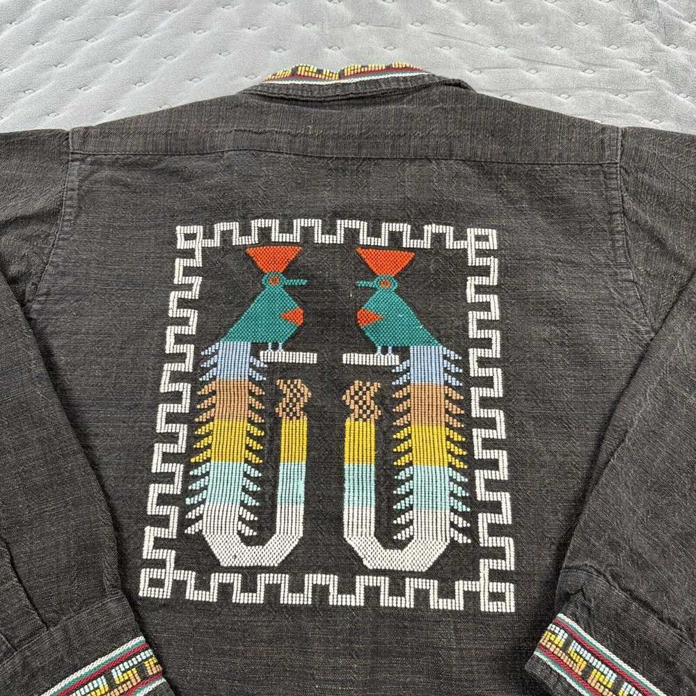VINTAGE Guatemalan Shirt Jacket Medium Embroider … - image 5