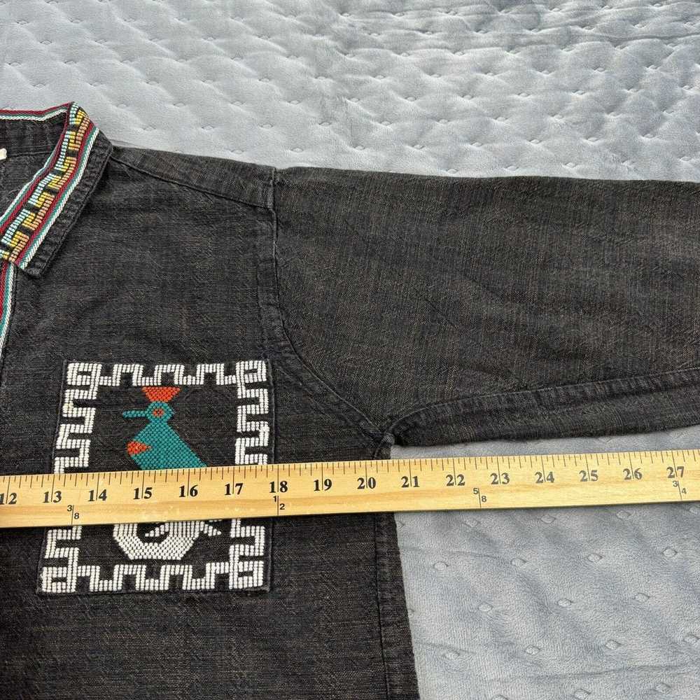 VINTAGE Guatemalan Shirt Jacket Medium Embroider … - image 9