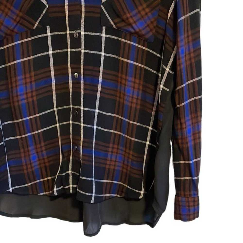 L'Agence Denise Contrast Back Shirt Blouse Sheer … - image 5