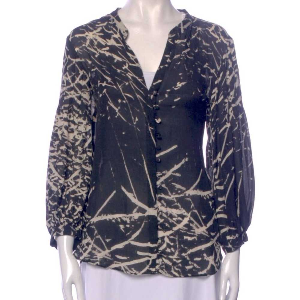 PARKER Silk Oversized Popover Long Sleeve Blouse … - image 2