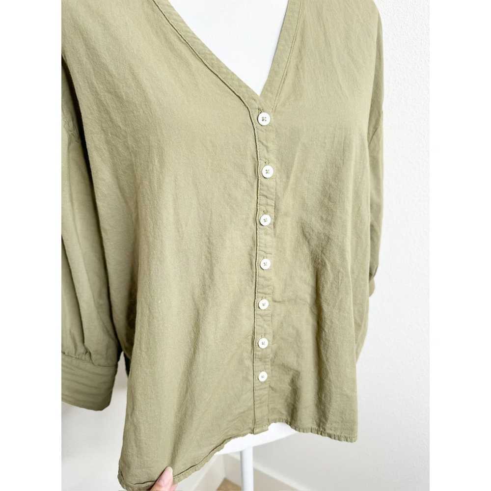 Esby Apparel Lauren 100% Cotton Green Button Down… - image 6