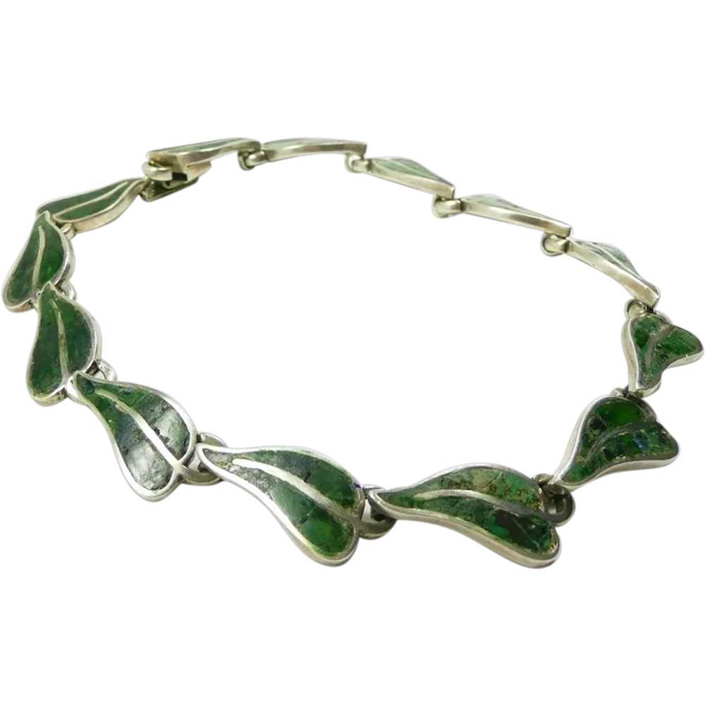 Snazzy Los Castillo Mosaico Azteca Leaf Necklace … - image 1