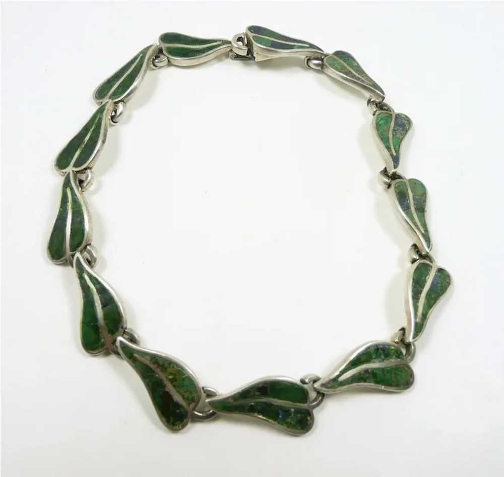 Snazzy Los Castillo Mosaico Azteca Leaf Necklace … - image 2