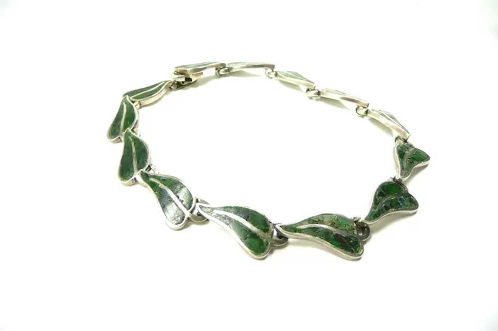 Snazzy Los Castillo Mosaico Azteca Leaf Necklace … - image 3