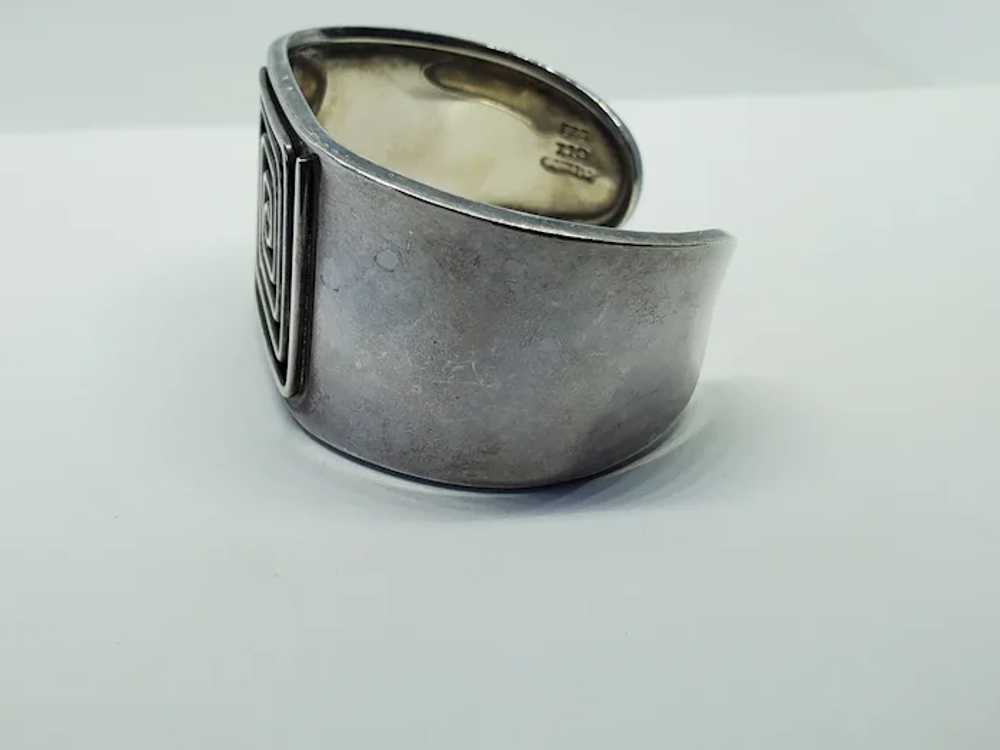 Sterling Silver Square Spiral Cuff Bracelet - image 2