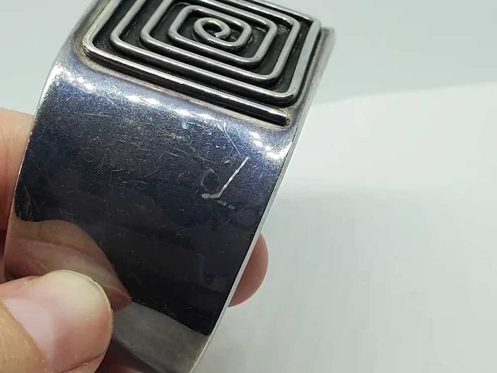 Sterling Silver Square Spiral Cuff Bracelet - image 6
