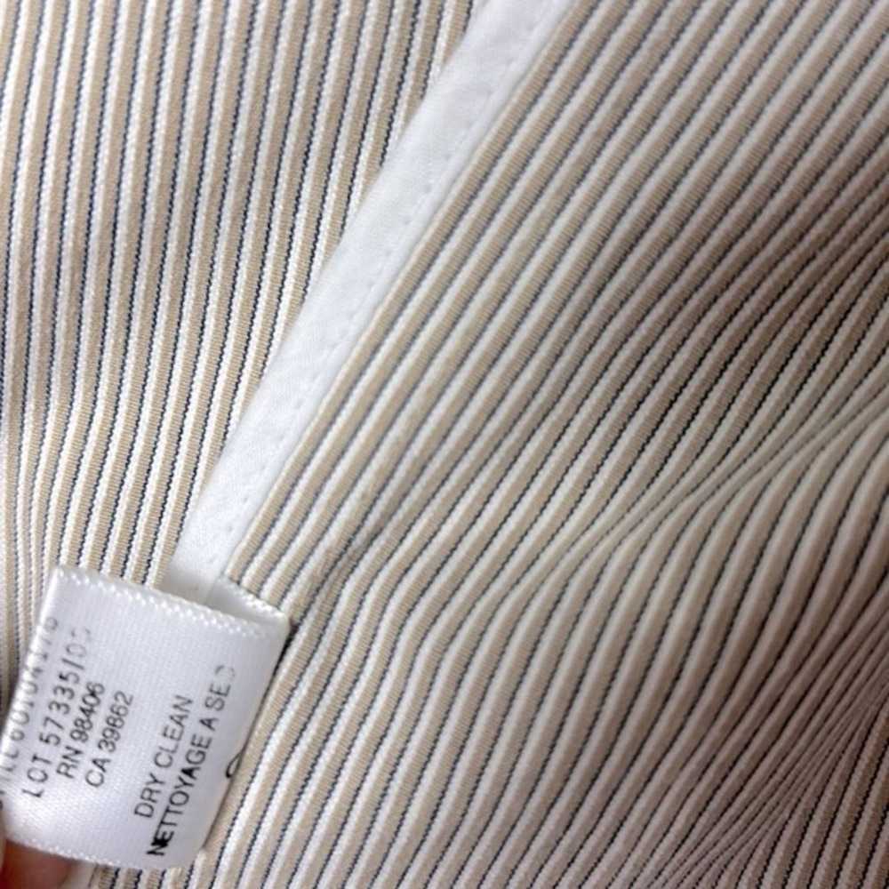 Theory Pin Stripe Tan White Black striped Blazer … - image 7