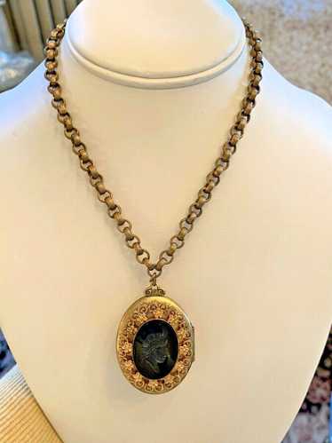 Rare Unusual Antique Victorian Gold Filled Necklac