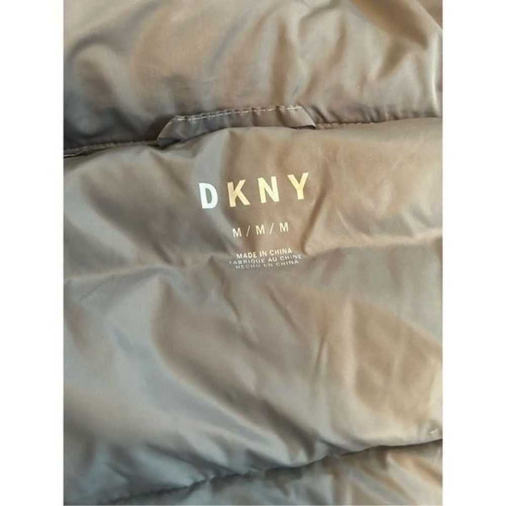 DKNY Gray Asymmetrical Puffer Jacket With Duck Do… - image 3