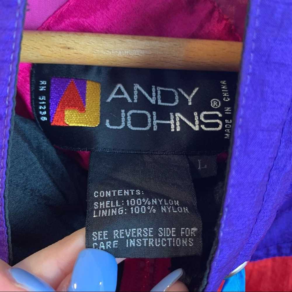 Vintage Andy Johns Color Block Windbreaker Jacket - image 4