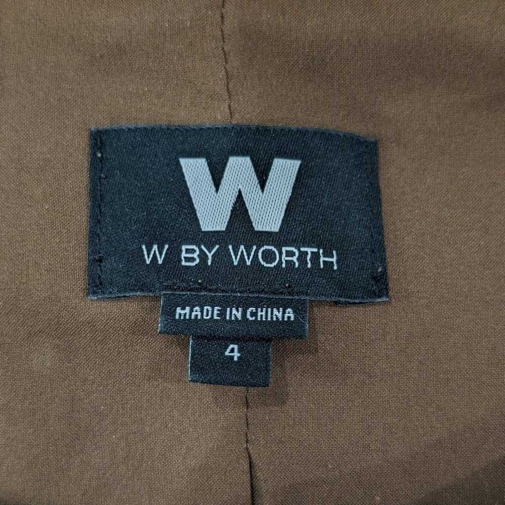 W By Worth Women Brown Leather Wool Silk Moto Jac… - image 8