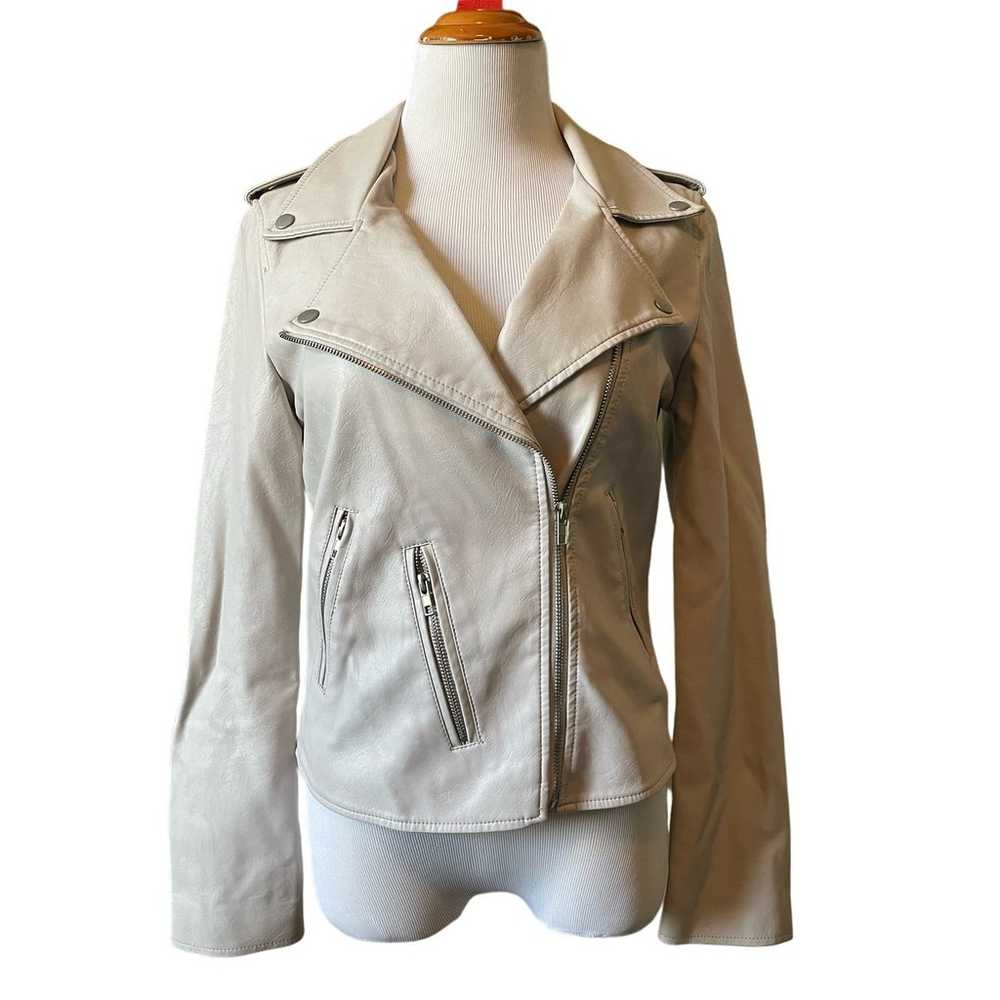 BKE Cream Leather Jacket - Medium - image 1