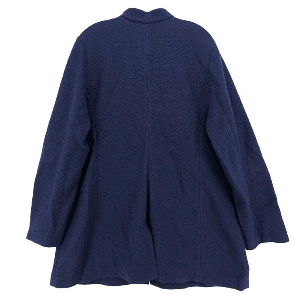 EILEEN FISHER Blue Textured Jacket Tencel Cotton … - image 5