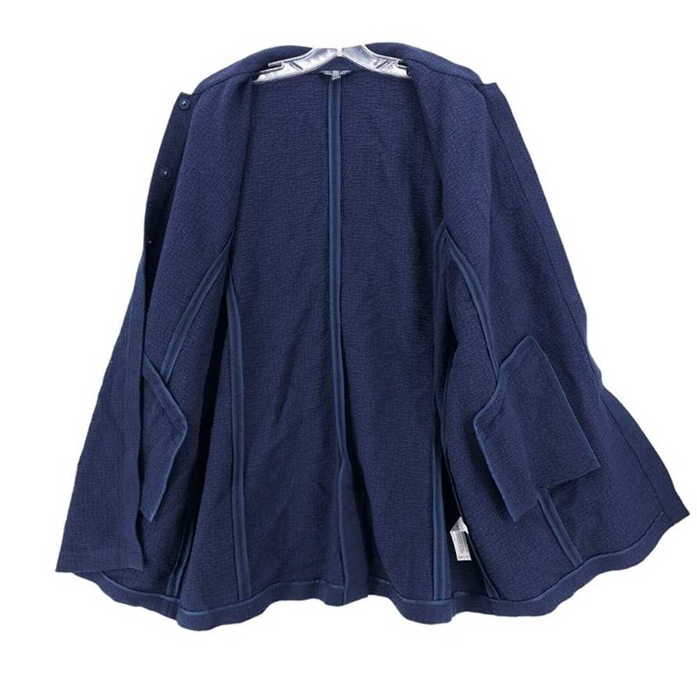 EILEEN FISHER Blue Textured Jacket Tencel Cotton … - image 7