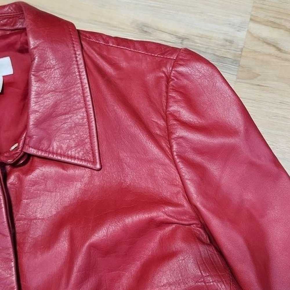 Nine West Red Leather Blazer Style Jacket Size 10 - image 6