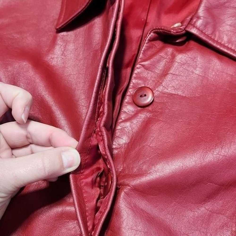 Nine West Red Leather Blazer Style Jacket Size 10 - image 8