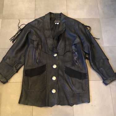 Zephyr Unlimited Vintage Leather Jacket with Frin… - image 1