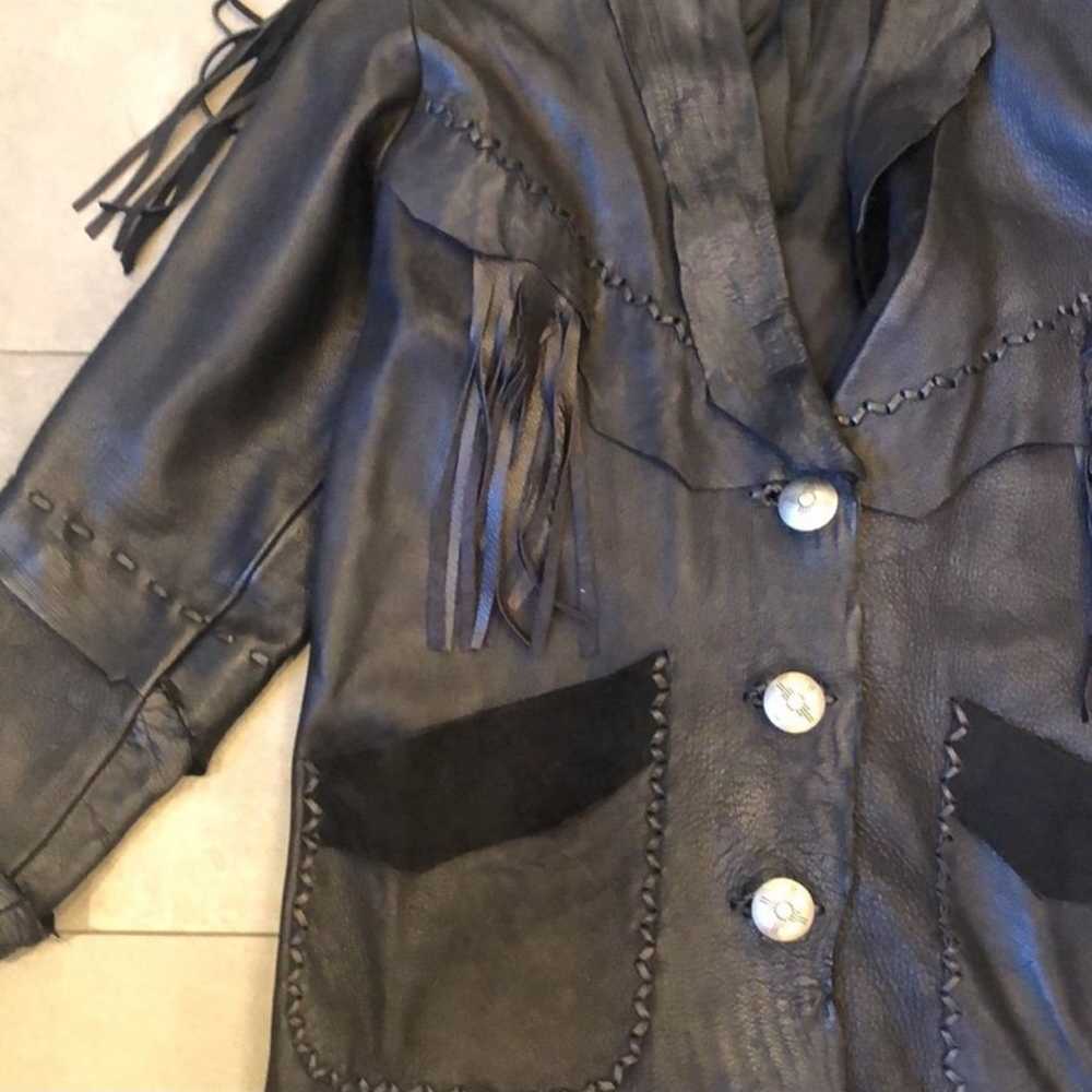 Zephyr Unlimited Vintage Leather Jacket with Frin… - image 6