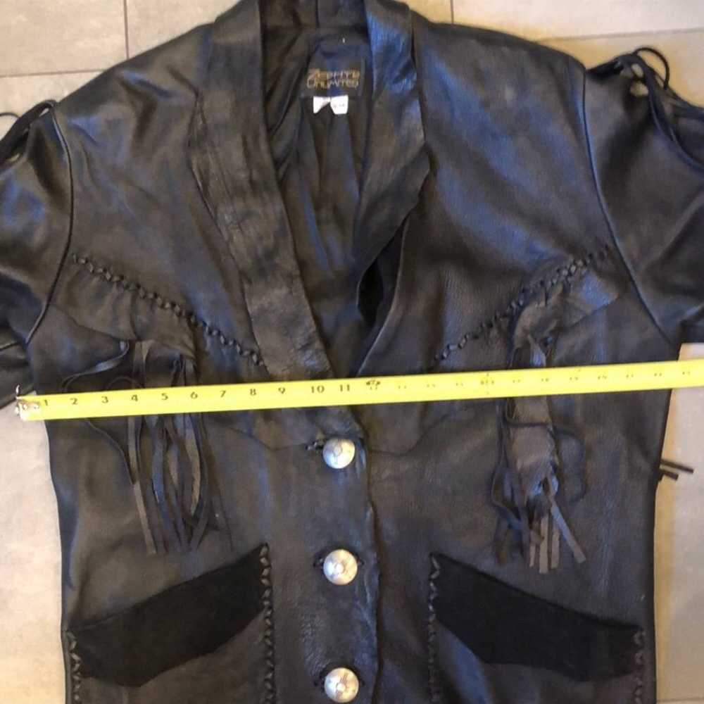 Zephyr Unlimited Vintage Leather Jacket with Frin… - image 7