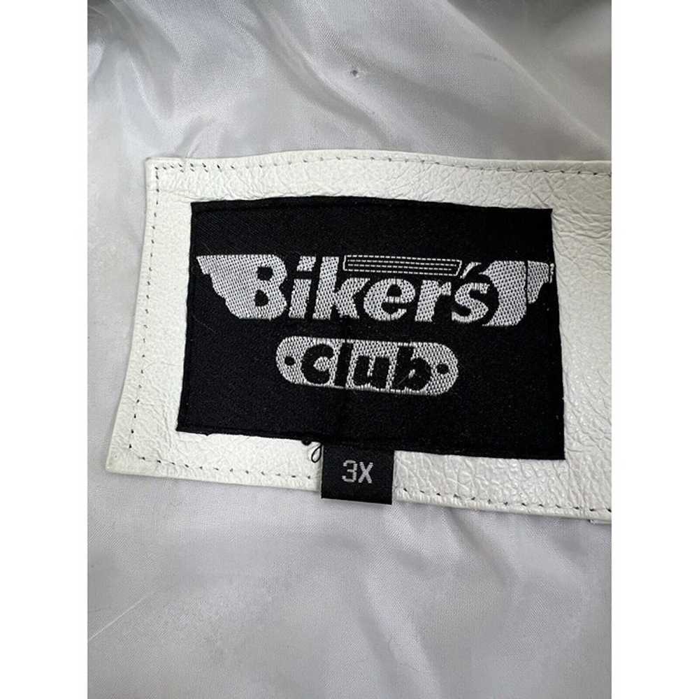 vtg Biker's Club womens white leather biker jacke… - image 5