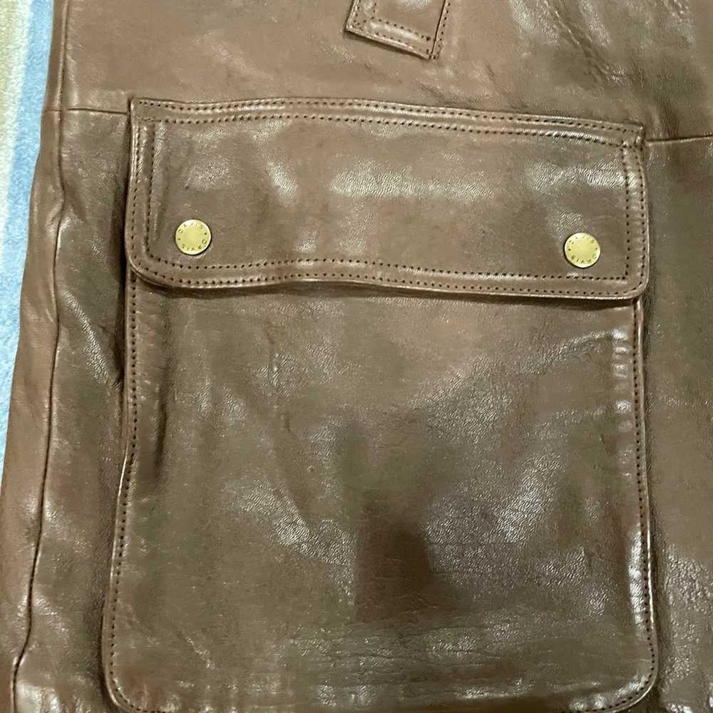 ORVIS Munitions Leather Vest Mens XL Brown Soft L… - image 7
