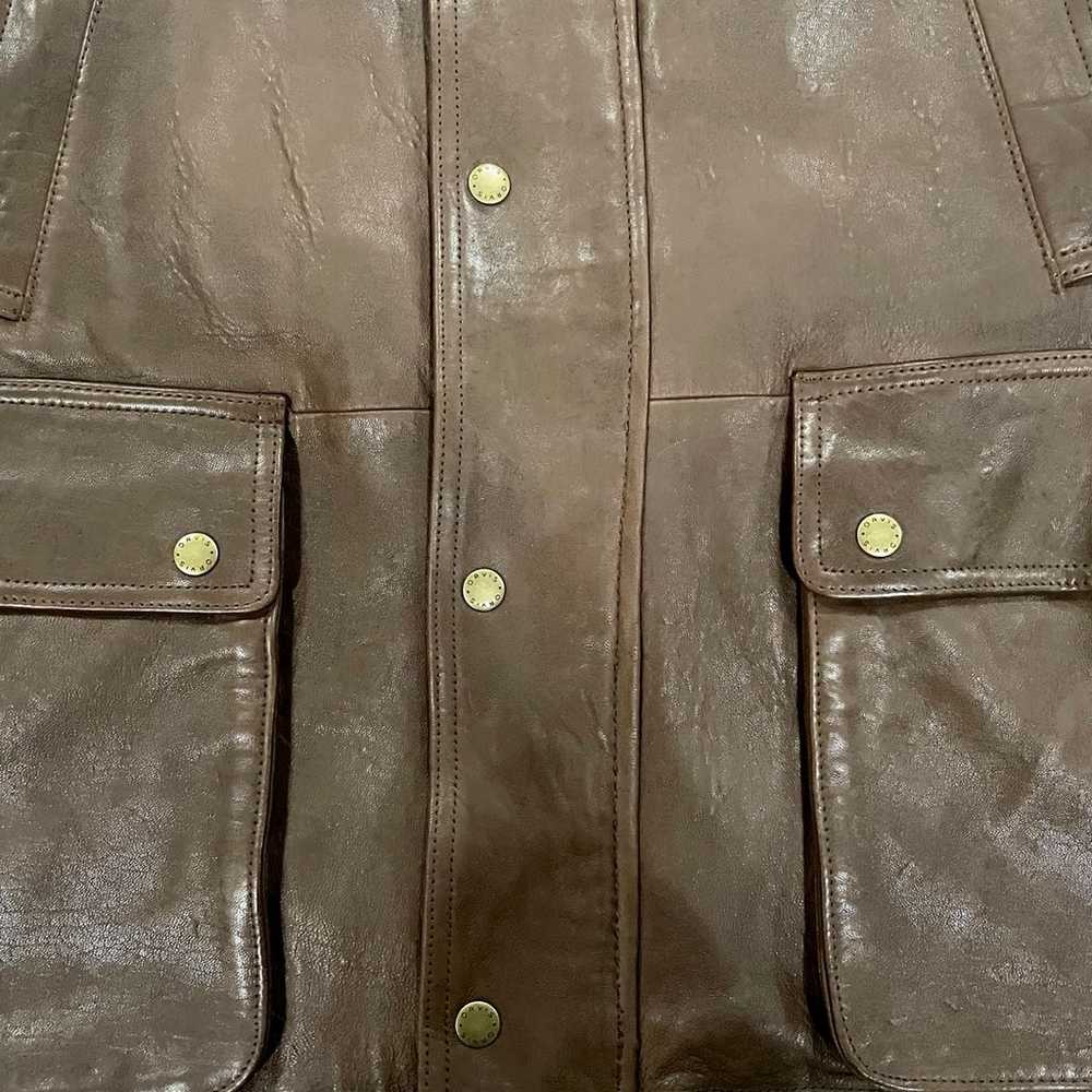 ORVIS Munitions Leather Vest Mens XL Brown Soft L… - image 9